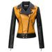 K Leather Jacket, Women's Lapel, Slim Fit, Compact, Ultra Short Leather Jacket, Cool And Handsome Long Sleeved_ecoleips.com