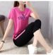 Women's Casual Sportswear Set Summer 2026 Fashionable Two Piece Outfit With Short Sleeved Top And Loose Capri Pants_ecoleips.com