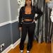 Urban Athleisure 3-Piece Set – Cropped Hoodie + Sports Bra + Flared Pants (S-Xxl, Coral/Black/Light Blue)_ecoleips.com