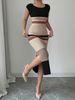 Women's Clothing Mid-Length Knit Skirt Style Casual Fashion Summer Dress Colorful Striped Slit Design Hot Selling_ecoleips.com