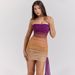 Sexy Strapless Mini Dress, Gradient Ombre Mesh Fabric, Delicate Ruched Detail, Skinny Bodycon Silhouette, Stylish Club Party Short Dress_ecoleips.com