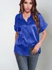 Verve 2025 Satin Short Sleeve Button Down Shirt Casual Loose Top For Women_ecoleips.com