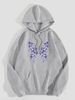 Women's Hoodie Long Sleeve Hoodies & Sweatshirts Printing Pocket Casual Flower Butterfly_ecoleips.com