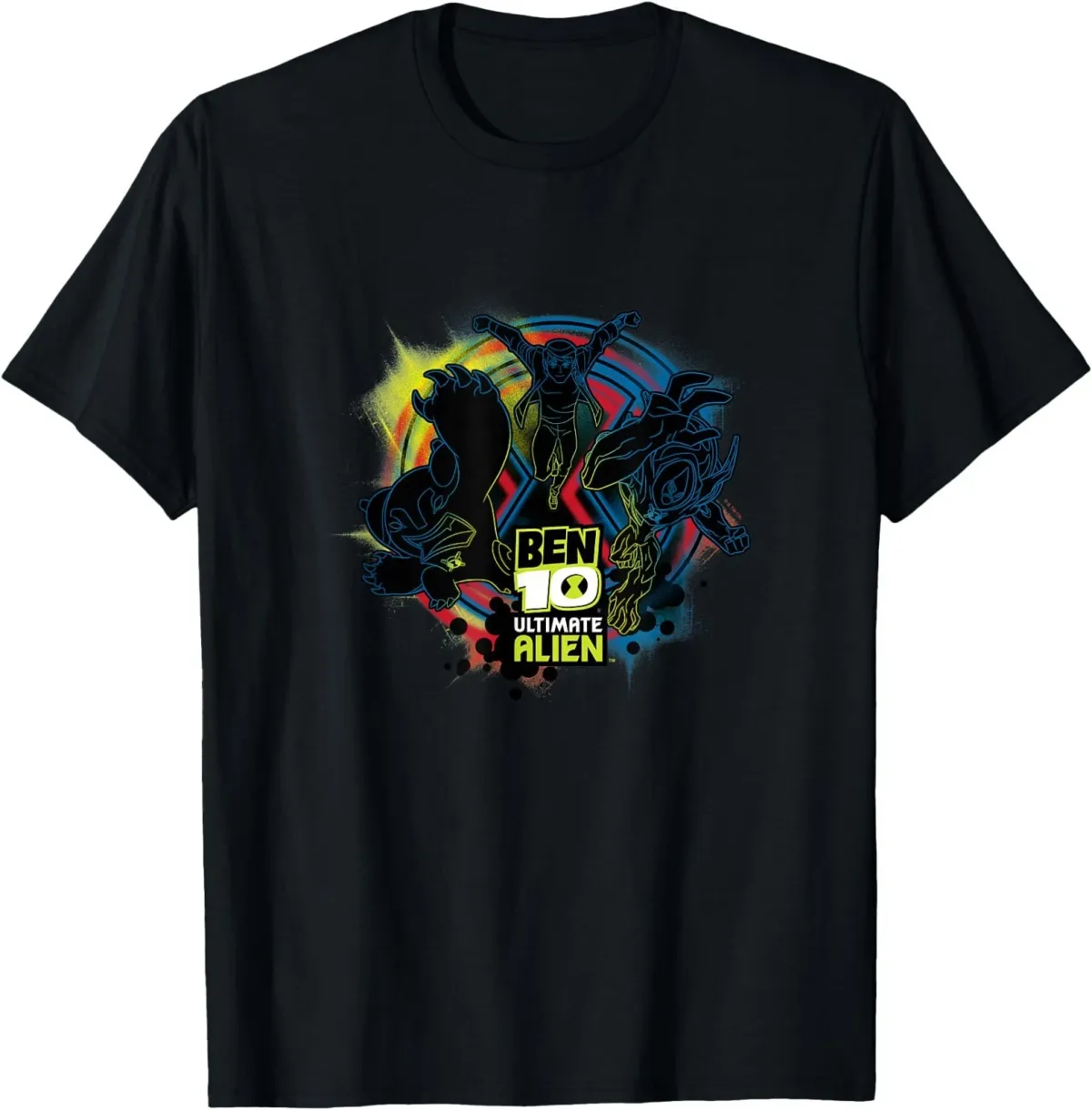 Women's T-Shirts Ben 10 Ultimate Alien: Cosmic Destruction Alien Silhouettes T-Shirt_ecoleips.com
