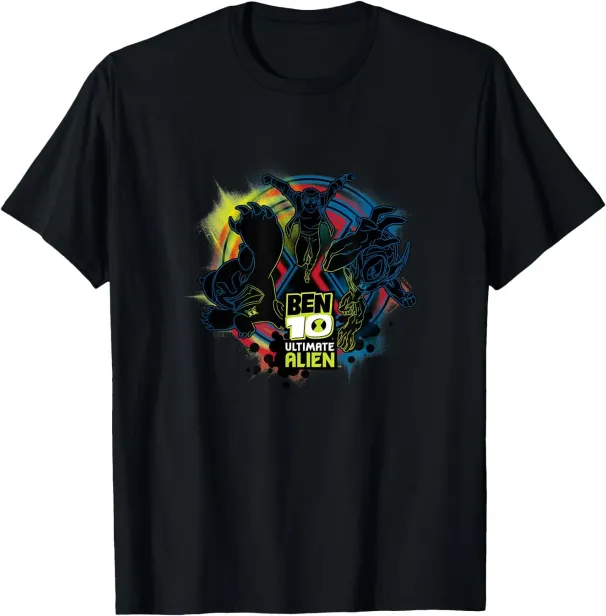 Women's T-Shirts Ben 10 Ultimate Alien: Cosmic Destruction Alien Silhouettes T-Shirt_ecoleips.com