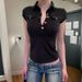 Trendy Zip-Up Polo Collar Cargo Shirt With Pocket - Stylish Streetwear Top For Women, Versatile Casual Wear, Slim Fit Short Sleeve Blouse_ecoleips.com