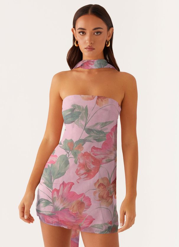 Women's Clothing New Tube Top Chiffon Print Tight Dress_ecoleips.com