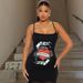 Women's Clothing Street Sexy Slim Suspenders Long Mesh Dress_ecoleips.com