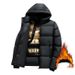 Women's Clothing Men's Winter Hooded Graphene Cotton Jacket - Thickened Loose Fit Coat For Cold Weather, Lightweight & Warm, Black_ecoleips.com