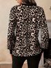Women’s Leopard Print V-Neck T-Shirt – Oversized Long Sleeve Blouse (S-XXL, Casual & Office Wear)_ecoleips.com