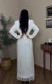 Modest Abaya Dress/Muslim Dress Women Elegant Bodycon Dress For Women - Slim Fit Cotton Blend Maxi Dress With Button Front Detail (White, S-XXL)_ecoleips.com