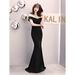 Women's Clothing White Off The Shoulder Mermaid Evening Dress Perfect For Toasting Parties Slits Detail Petite Women's Party Wear_ecoleips.com