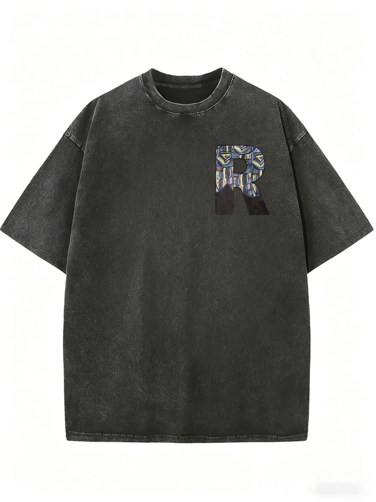 Women's Mineral Wash Casual Top, Relaxed Crew Neck Summer Tee_ecoleips.com