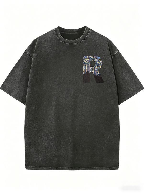 Women's Mineral Wash Casual Top, Relaxed Crew Neck Summer Tee_ecoleips.com