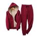 Fleece-lined Thickened Casual Fashion Suit For Women, New Autumn Winter Slim-fit Hooded Cardigan Jacket And Sweatpants_ecoleips.com