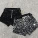2022 New Spring Sequin Zipper Ultra-Short Pants Slim Fit Suede Embroidered Beaded Casual Shorts For Women_ecoleips.com