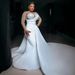 Elegant Strapless Lace Satin Wedding Dress Slimming 2026 New Style for Petite Brides Suitable for Guest Greeting And Leaving Home with Train_ecoleips.com