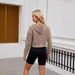 2025 European American Autumn And Winter New Fashion Zippered Hooded Drawstring Solid Color Short_ecoleips.com