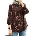 Women's Clothing Muslim Floral Shirt Fashion Puff Sleeve_ecoleips.com