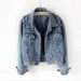 2026 Women's Short Jacket, Beaded Pearl Loose Fit, New Spring And Autumn Denim Coat_ecoleips.com