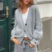Minimalist Button-Up Knit Cardigan – Oversized Long-Sleeve Open-Front Sweater For Women (V-Neck, Solid Colors, Effortless Resort & Daily Wear)_ecoleips.com
