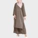 2025 Muslim Two-Piece New Women's Sleeve Shirt And Long Pants Set_ecoleips.com