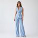 New Trendy European American Cross-border Foreign Trade Women's Clothing, Spring-summer Commuter Fashion, Collared Vest_ecoleips.com