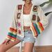 Women's Clothing Hand Crocheted Sweater Long Sleeved Tops New Spring And Autumn Color Plaid Crocheted Handmade_ecoleips.com