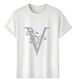 Women's T-Shirts T-shirt Muscle Freaks Floral V Style Initial Letter Monogram_ecoleips.com