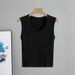 Women's Clothing Slimming Short Striped Camisole Vest Summer Versatile Outerwear Inner Wear Base Knitted Sweater Top_ecoleips.com