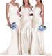 Elegant One-Shoulder Mermaid Gown for Bridesmaids Wedding Party Special Occasion Women's Long Dress_ecoleips.com