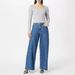Women's Clothing Casual Wide Leg Stitching Jeans Large Size Loose_ecoleips.com