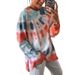 Women's Clothing Autumn New Tops Tie Dye Printed Pullover Home Clothes Long sleeved Sweater Women_ecoleips.com
