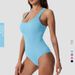 Women's Clothing Seamless Knitted One-piece Sexy Ribbed Tight Sleeveless Square Collar Vest With Chest Pad Yoga Fitness Wear_ecoleips.com