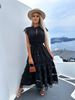 Elegant Lace Trim Wrap Dress With Belt – Flowy Maxi Dress For Women (Black/White/Beige/Rose/Blue, S-XL)_ecoleips.com