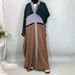 Modest Abaya Dress/Muslim Dress Women Patchwork Cardigan Robe Turkish Fashion Style Floor Length Skirt Muslim Fashion_ecoleips.com