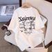 plus Size Women's Short Sleeve T-Shirt Cute Cartoon Print Flowy Loose Fit Tummy Control Casual Top for Curvy Figures_ecoleips.com