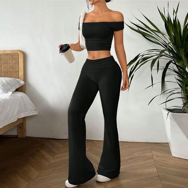 Voya Women's European And American Sexy Fashion Set 2026 Spring/summer New Short Top Long Pants Two-piece Set_ecoleips.com