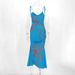 PB228 Fashionable Summer Elegant Style Women's Slim Fit Strap V-Neck Mermaid Dress_ecoleips.com
