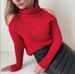 New Style 2023 Autumn Winter High Neck Shoulder Hollow Design Loose Off-Shoulder Sweater Unique Knitted Top_ecoleips.com
