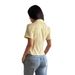 Women's V-Neck Stripe Short Sleeve Shirt Summer Casual Stretch Polyester Spandex Blouse Comfortable Breathable Tops for Office Daily Wear_ecoleips.com