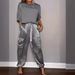 Fashionable Satin Semi-Sleeve Top And Pants Set For Women_ecoleips.com