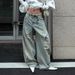 Women's Retro Distressed Ripped Jeans Loose Fit Floor Length Casual Cotton Trousers For Spring_ecoleips.com