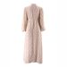 Women's Clothing Autumn And Winter New Jacquard Pure Color Temperament Long Skirt Fashion Sleeve Dress_ecoleips.com