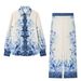 European American Style Printed Lyocell Shirt And Pants Set Women's Clothing Stylish Homme Made New Arrivals_ecoleips.com