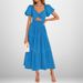 2026 Spring New Arrival: Cross-Border European And American Foreign Trade Women's Fashion Solid Color V-Neck Puff Sleeve_ecoleips.com