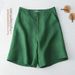 Cotton Women, Summer New High-Waisted Casual Wide-Leg Pants, Linen Mid-Length Versatile Straight-Leg Five-Point Shorts_ecoleips.com