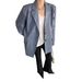 Women's PU Leather Blazer Jacket - Oversized Streetwear Coat With Lapel Collar, Edgy Biker Style (Black/Brown/Blue/Green, S-XL)_ecoleips.com