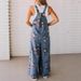 Women's Clothing Summer Denim Floral Print Jumpsuit Women's Sleeveless Casual Overalls European And American Style Fashion Jumpsuits Rompers_ecoleips.com