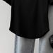 This Summer's Black Women's T-Shirt Features A Curved Hem Design, A Slimming Silhouette, A Perforated Pattern For Added_ecoleips.com